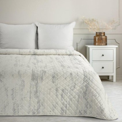 73638 bielo strieborny zamatovy prehoz blink 220 x 240 cm
