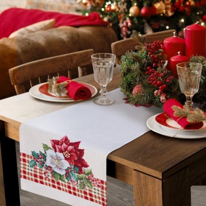73905 vianocny gobelinovy behun na stol s tkanym vzorom 45x140 cm