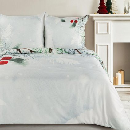 73938 vianocne postelne obliecky robin 140x200 cm 70x80 cm x1