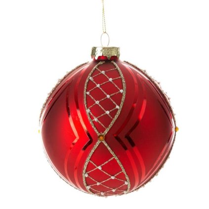 74508 cervena sklenena vianocna gula 10 cm sada 4 ks