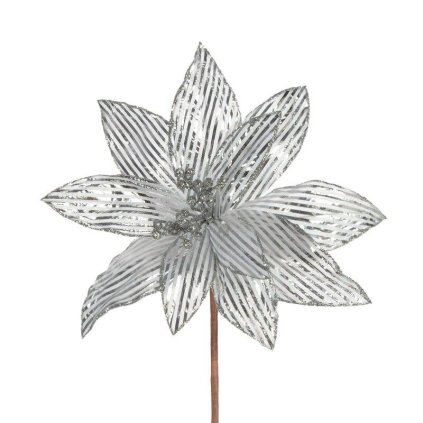 74814 biely vianocny kvet na stromcek 25x15 cm sada 12 ks