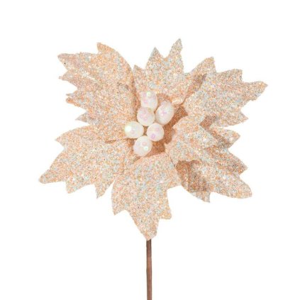 74820 biely vianocny kvet na stromcek 20x15 cm sada 12 ks