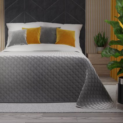 75444 sivy zamatovy prehoz na postel velvi 170x210 cm