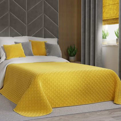 75480 zlty zamatovy prehoz na postel velvi 220x240 cm