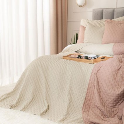 75546 bezovy gulickovy prehoz na postel nules 220x240 cm