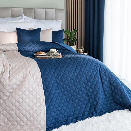 75738 nebesky modry prehoz na postel jodelka s geometrickym vzorom 170x210 cm