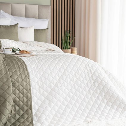 75747 kremovy prehoz na postel jodelka s geometrickym vzorom 220x240 cm