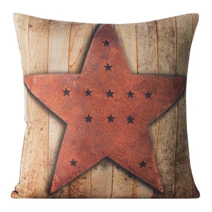 8427 hneda dekoracna obliecka na vankus star 40x40 cm