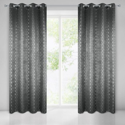 9129 zatemnovaci zaves na kruzkoch aina sivej farby 135x250 cm