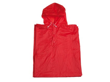 Poncho pláštěnka z pevného PVC červená