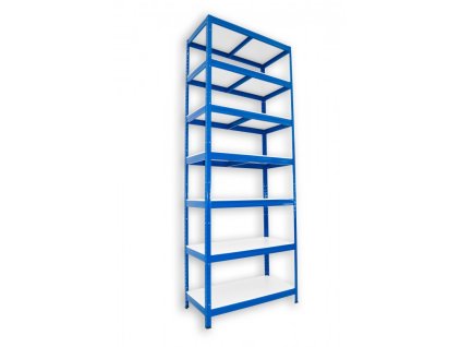 Abstellraum Regal mit weissböden Biedrax 50 x 60 x 210 cm blau - 7 Laminatboden weiss 12 m