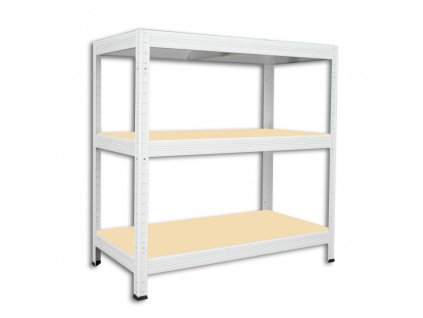 Schwerlastregal mit Holzböden Biedrax 35 x 90 x 120 cm weiss - 3 Fachböden MDF