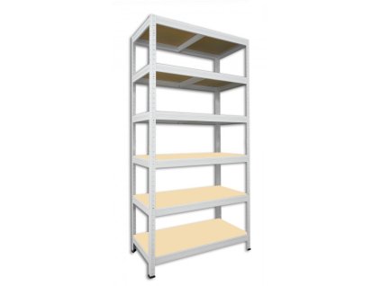 Schwerlastregal mit Holzböden Biedrax 45 x 75 x 180 cm weiss - 6 Fachböden MDF