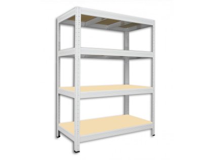 Steckregal mit Holzböden Biedrax 45 x 90 x 120 cm weiss - 4 Fachböden MDF, 275kg