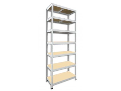 Metallregal mit Holzböden Biedrax 50 x 75 x 270 cm weiss - 7 Fachböden MDF