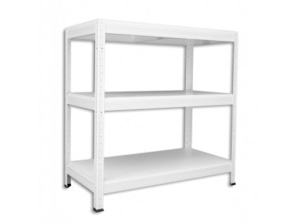 Metallregal mit weissböden Biedrax 45 x 60 x 90 cm weiss - 3 Laminatboden weiss 12 mm