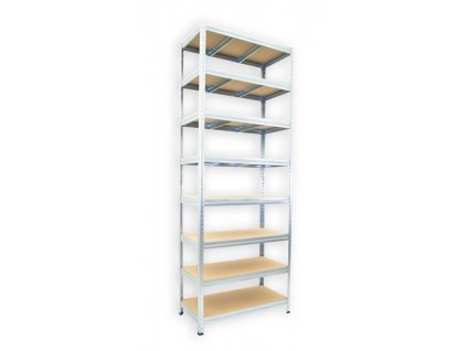 Garagenregal mit Holzböden Biedrax 60 x 90 x 240 cm verzinkt - 8 Fachböden MDF, 275kg