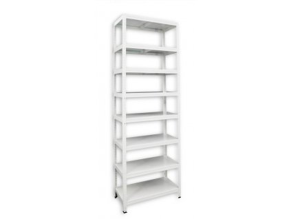 Kovový regál do sklepa Biedrax 40 x 100 x 270 cm, bílý - 8 polic kovových