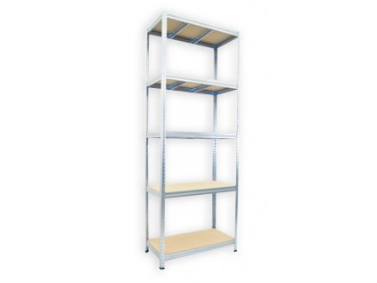 Kovový regál do garáže Biedrax 35 x 75 x 240 cm, pozinkovaný - 5 polic MDF, 275kg