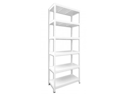Kovový regál do garáže Biedrax 60 x 90 x 270 cm, bílý - 6 polic bílé lamino 12mm, 275 kg