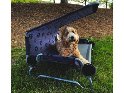 Disc-O-Bed Postel pro psa se stříškou DOG BED DOG-BED Large Vnější rozměry: délka 126 cm, šířka 81 cm, výška 35,5 cm Lehací plocha: délka 120 cm, šířka 69 cm, výška 25,5 cm