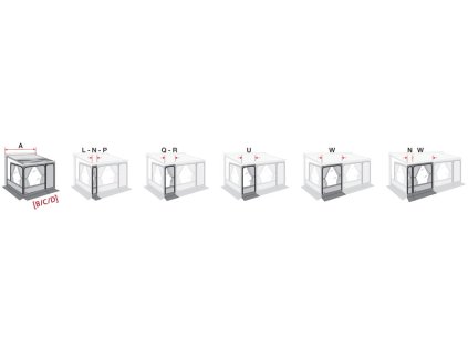 Fiamma Markýzový přestan Privacy Room F65/F80 550 cm I panel - 50cm (je třeba doobjednat i W panel - 200cm) Výška 281-310cm 275 cm