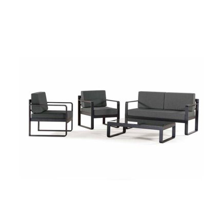 Exteriérové záhradné sedenie CAPRI v prevedení ANTHRACITE/DARK GREY OLEFIN