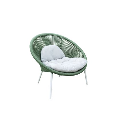 Záhradné kreslo NANCY v prevedení WHITE/GREEN/BEIGE OLEFIN