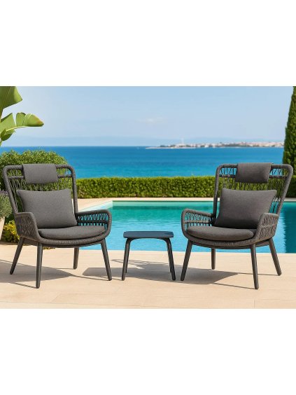 Záhradný set kresiel TROPEA LOUNGE a stolíka VENICE od spoločnosti GRATTONI