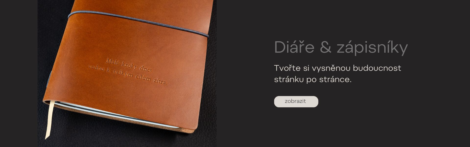 kožený diář & zápisník 2025, designový diář s gumičkou, kožený diář s iniciály, kožený diář s věnováním, diář jako dárek