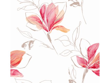 Výprodej Dekorační látky, OXY Magnolie, červená, 150 cm (Výprodejový rozměr (šíře x výška) 150 x 150 cm)