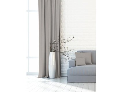 Výprodej Dekorační látky, Blackout Plátno 150 cm,  béžovošedé (Výprodejový rozměr (šíře x výška) 150 x 225 cm)