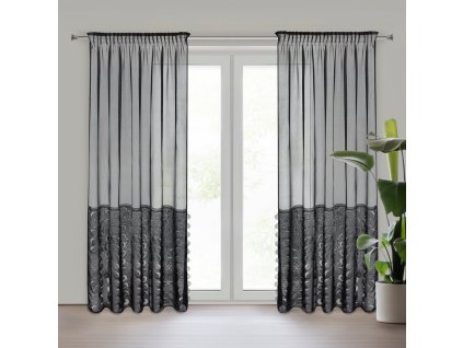 10684 firana gotowa debora na tasmie 140 x 270 cm czarny