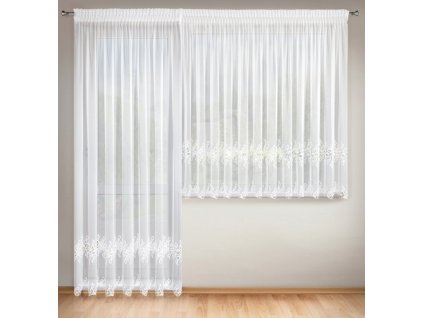 259 firana gotowa dek 400 x 160 cm bialy