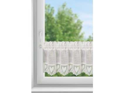 4693 firana gotowa doris na tasmie 150 x 30 cm kremowy