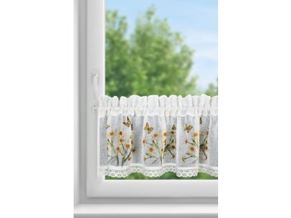 39727 firana gotowa flora 150 x 30 cm bialy