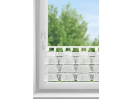 6103 firana gotowa lilia 1 na szelkach 150 x 45 cm bialy