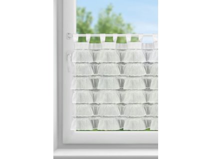 6739 firana gotowa lilia 2 na szelkach 150 x 70 cm bialy