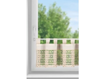 5122 firana gotowa maddeline na szelkach 150 x 35 cm jasnobezowy