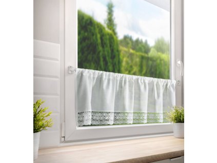 47029 firana gotowa rose na tasmie 150 x 30 cm bialy