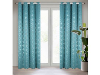 63058 zaslona gotowa abella 135 x 250 cm turkusowy