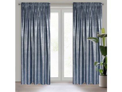 62971 zaslona gotowa ambi na tasmie 140 x 270 cm granatowy