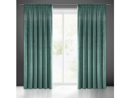 63559 zaslona gotowa aurora na tasmie 140 x 270 cm ciemnoturkusowy