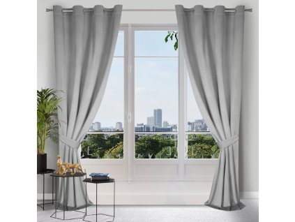 59236 zaslona gotowa carmen na tasmie 140 x 270 cm srebrny