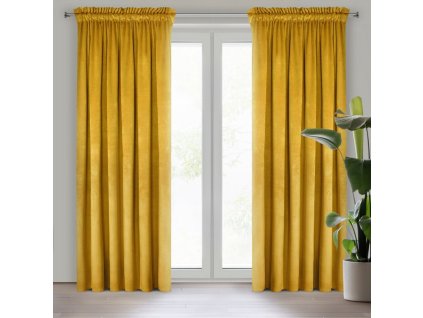 51415 zaslona gotowa d91 rosa na tasmie 135 x 300 cm musztardowy