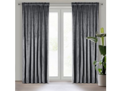 52822 zaslona gotowa d91 rosa na tasmie 140 x 270 cm grafitowy