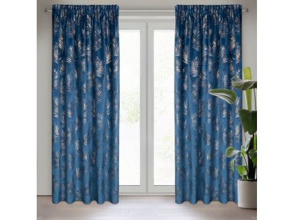 25165 zaslona gotowa gloria na tasmie 140 x 300 cm granatowy