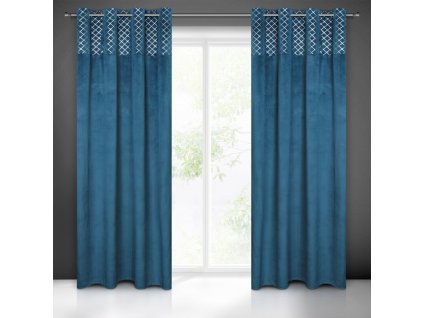 62848 zaslona gotowa hazel 140 x 250 cm granatowy