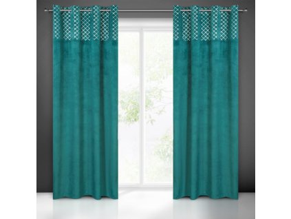 61690 zaslona gotowa hazel 140 x 250 cm turkusowy