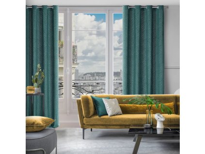 56503 zaslona gotowa inga na tasmie 140 x 250 cm turkusowy